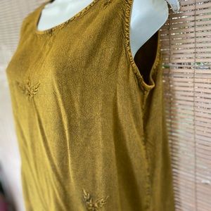 Kaaku Boho Earthtones Cotton Sleeveless Top